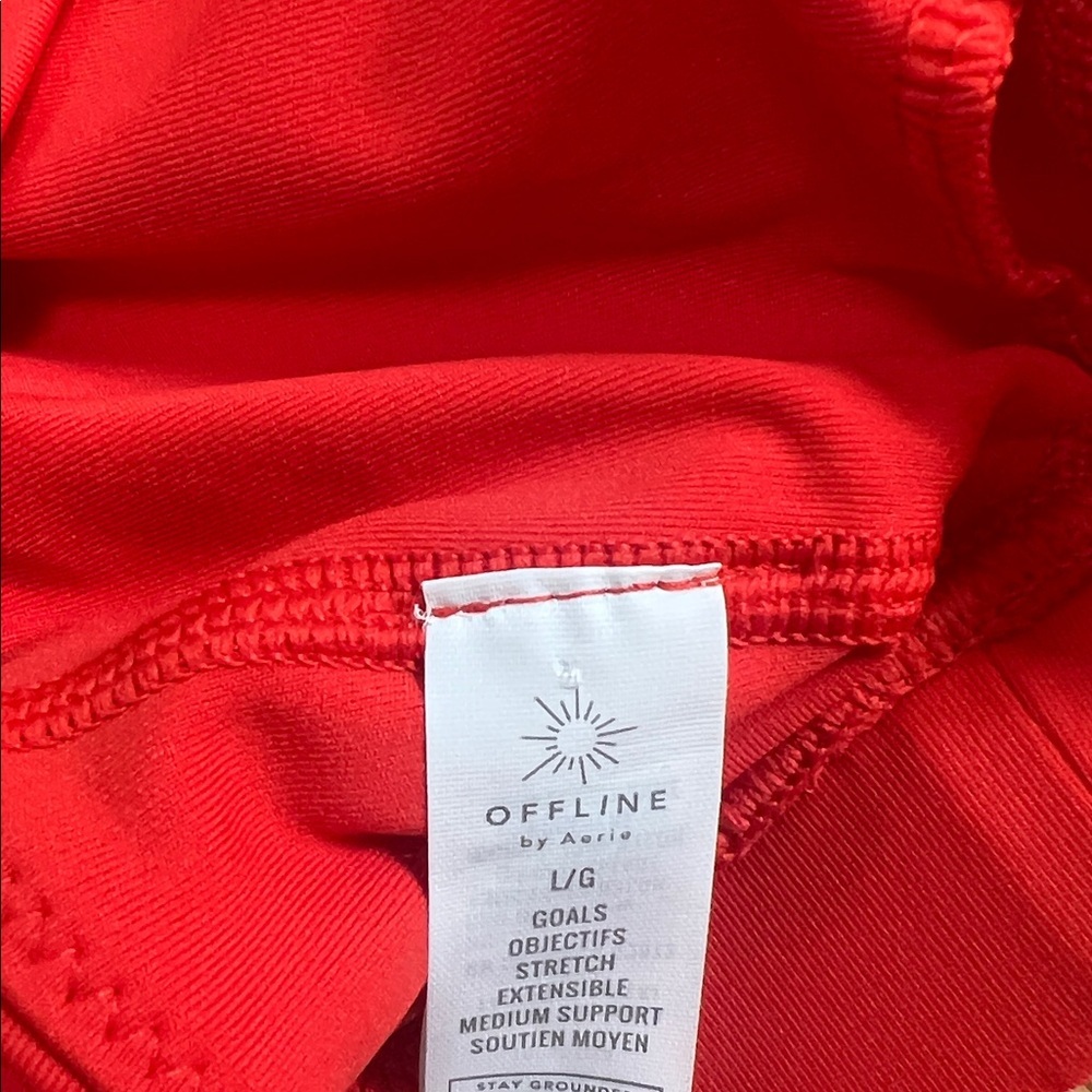 NWOT! Offline by Aerie Red leggings, bra and shorts three piece set - Picture 6 of 14